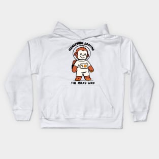 Monkeying around the milky way Kids Hoodie